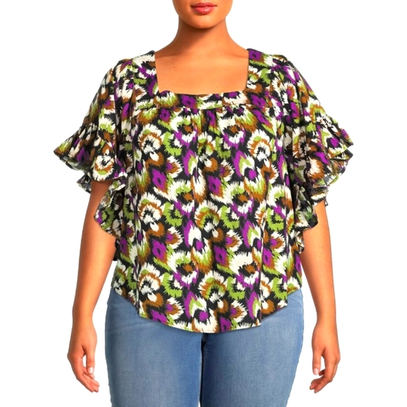 💥NWT SET OF 2 COTTON BLOUSES PLUS SIZE 4X WOMEN'S TOPS SHIRTS - Picture 4 of 6